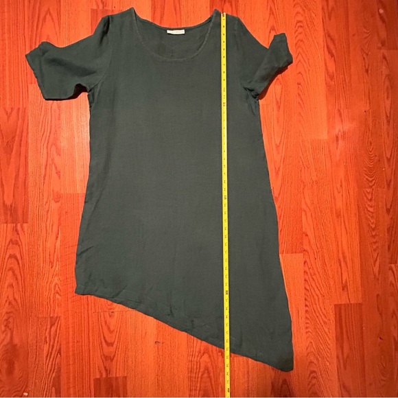 Bryn Walker Euna Shift 100% Linen Tunic Dress Asymmetrical Hem Teal Green Size M - Picture 11 of 12
